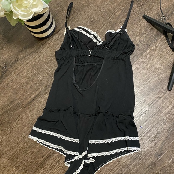 Victoria secret teddy nightie black lace bow small - Picture 3 of 11